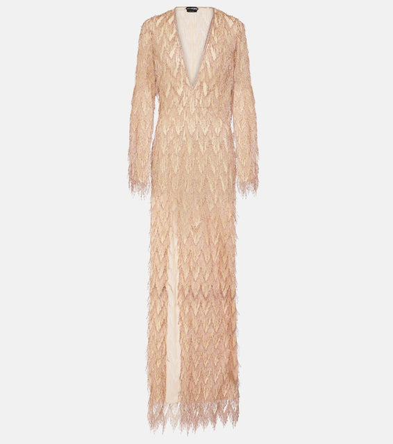 Tom Ford Fringed Lamé gown
