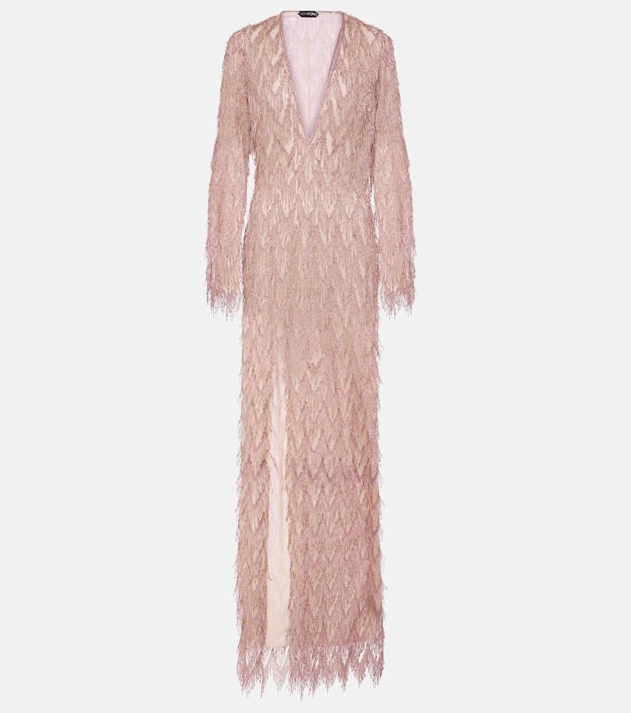 Tom Ford Fringed  gown. 汤姆·福特流苏礼服