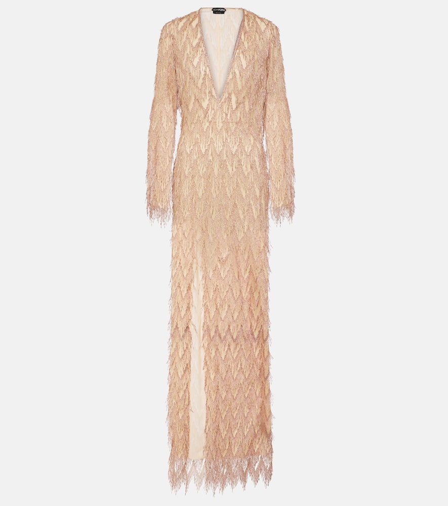 Tom Ford Fringed lam√É¬© gown