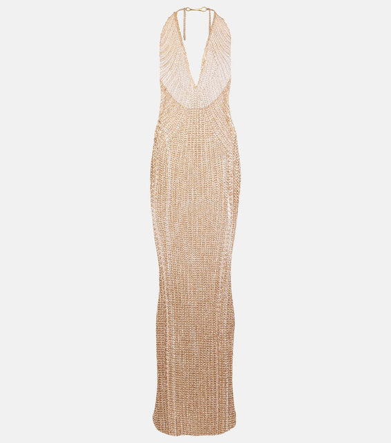 Tom Ford Halterneck chainmail gown