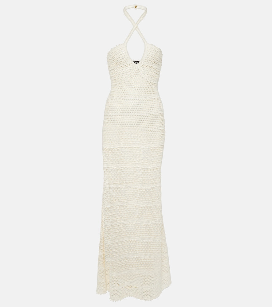 Tom Ford Halterneck crochet maxi dress. Tom Ford 露背钩针编织长裙