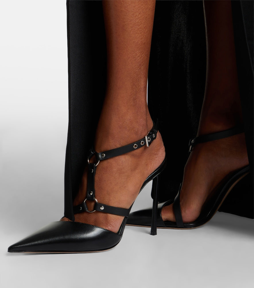 Tom Ford Harness leather slingback pumps