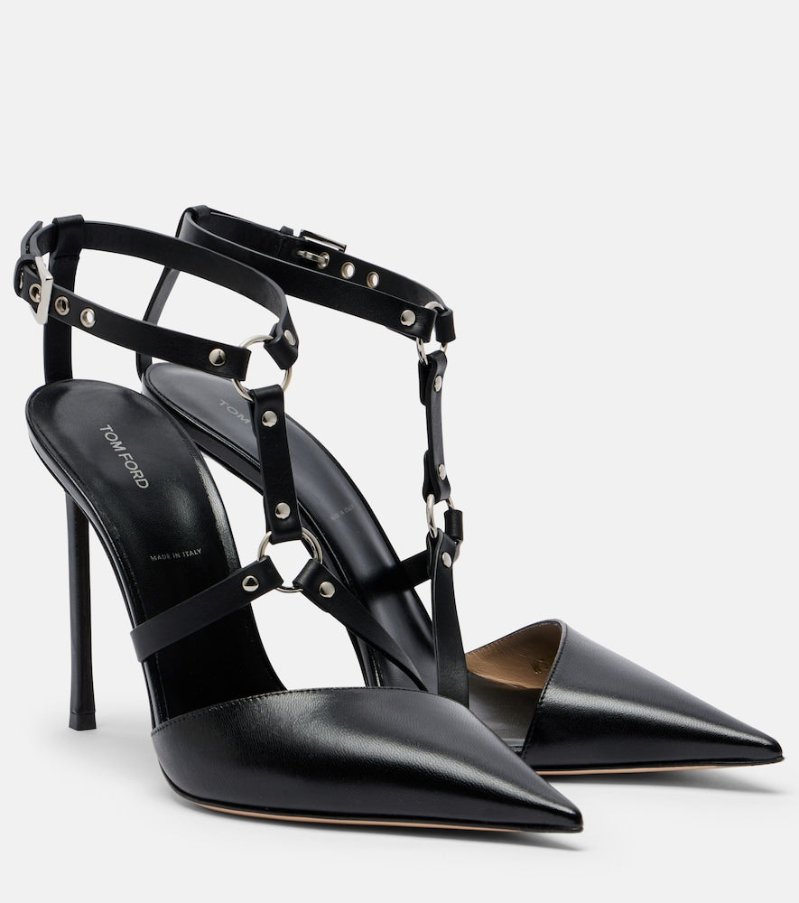 Tom Ford Harness leather slingback pumps