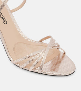 Tom Ford Ida 85 snake-effect leather sandals