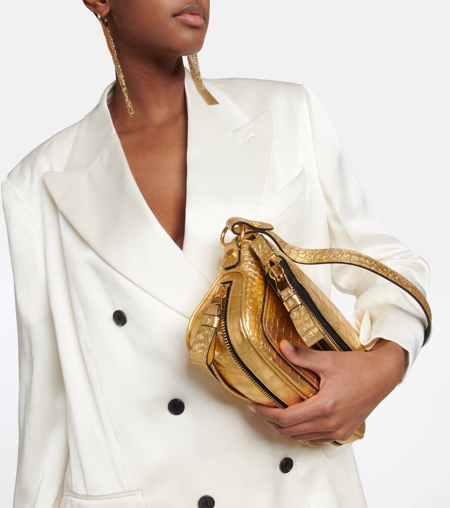Tom Ford Jennifer Small croc-effect metallic leather shoulder bag