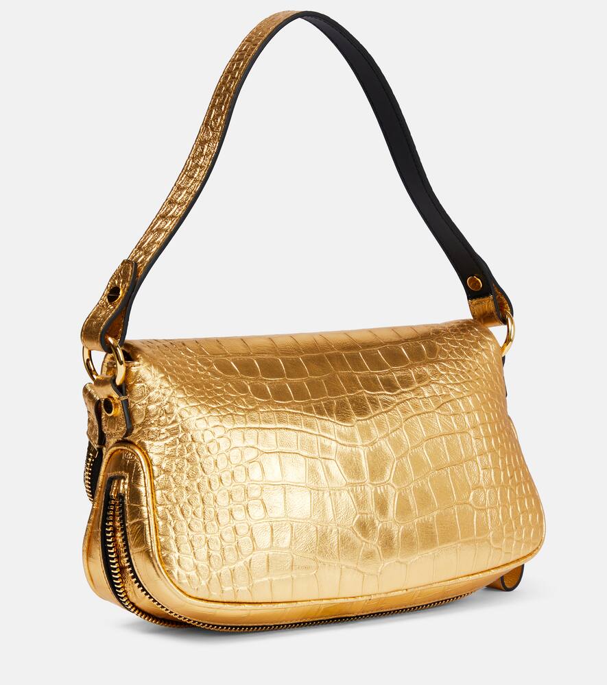 Tom Ford Jennifer Small croc-effect metallic leather shoulder bag