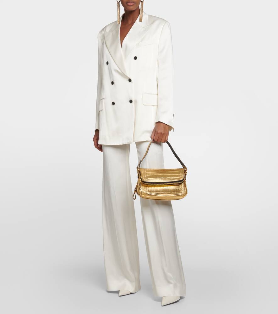 Tom Ford Jennifer Small croc-effect metallic leather shoulder bag
