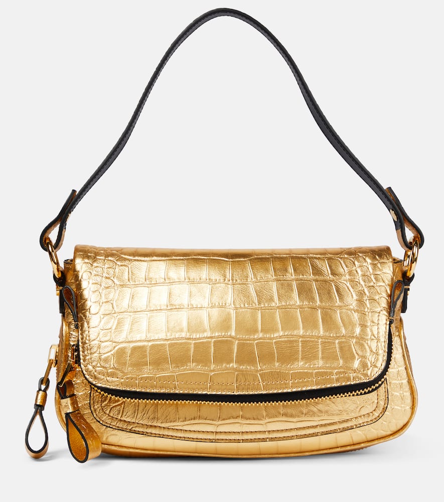 Tom Ford Jennifer Small croc-effect metallic leather shoulder bag