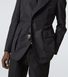 Tom Ford Leather-trimmed cotton-blend jacket