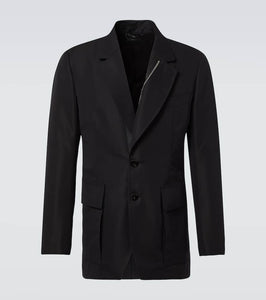 Tom Ford Leather-trimmed cotton-blend jacket