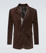 Tom Ford Leather-trimmed suede blazer