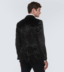 Tom Ford Leopard-print velvet blazer