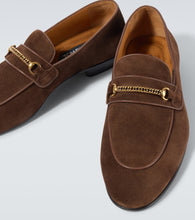Tom Ford Liam chain-detail suede loafers