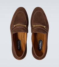 Tom Ford Liam chain-detail suede loafers