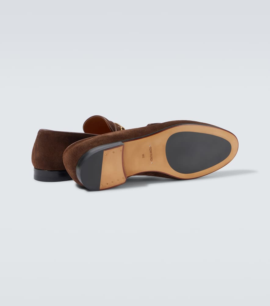 Tom Ford Liam chain-detail suede loafers