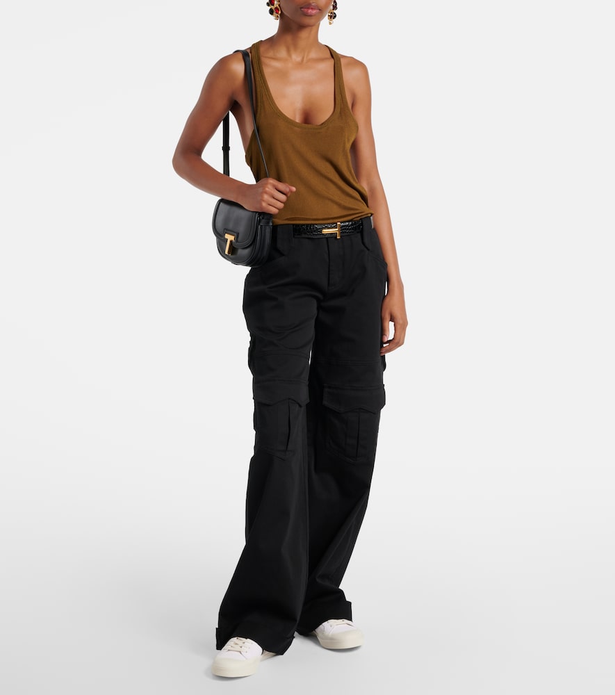 Tom Ford Logo leather sneakers