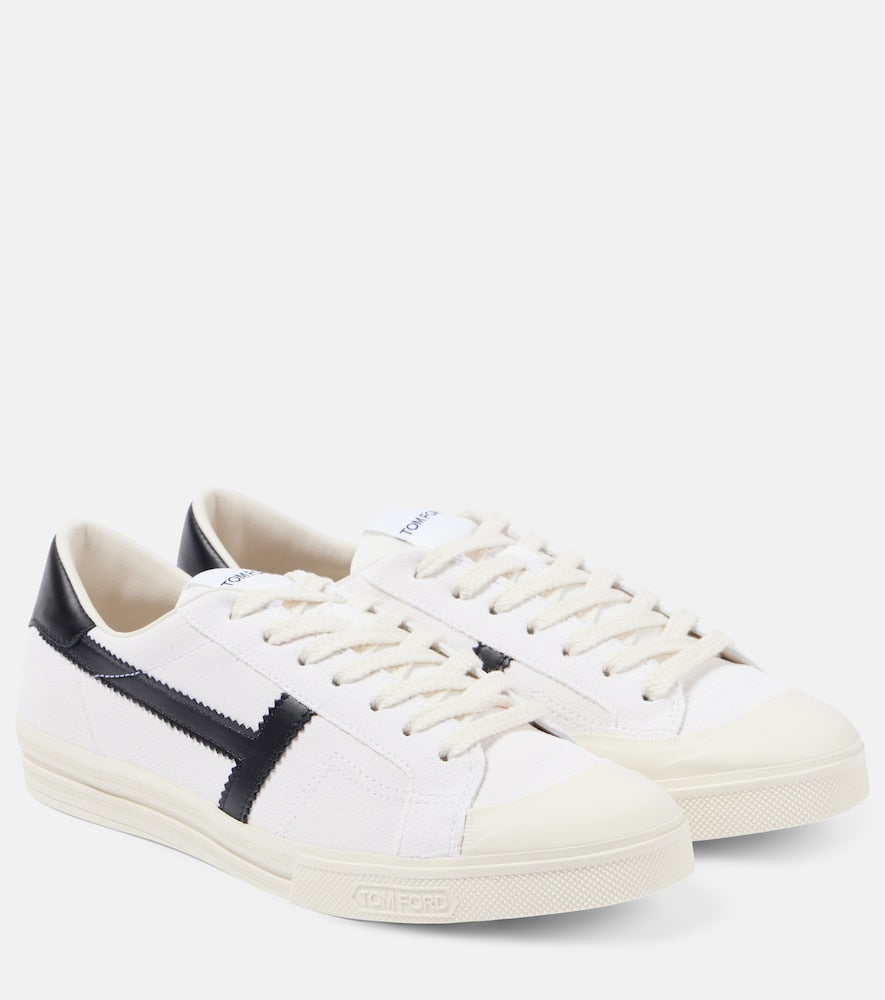 Tom Ford Logo leather sneakers