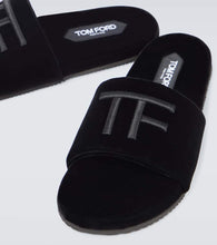 Tom Ford Logo velvet slides