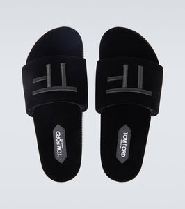 Tom Ford Logo velvet slides