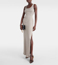 Tom Ford Metallic knit maxi dress