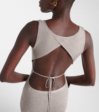 Tom Ford Metallic knit maxi dress
