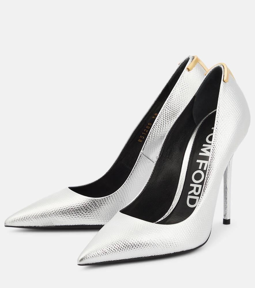 Tom Ford Metallic leather pumps