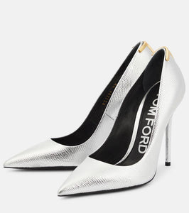 Tom Ford Metallic leather pumps