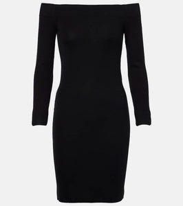 Tom Ford Off-shoulder cashmere and silk minidress