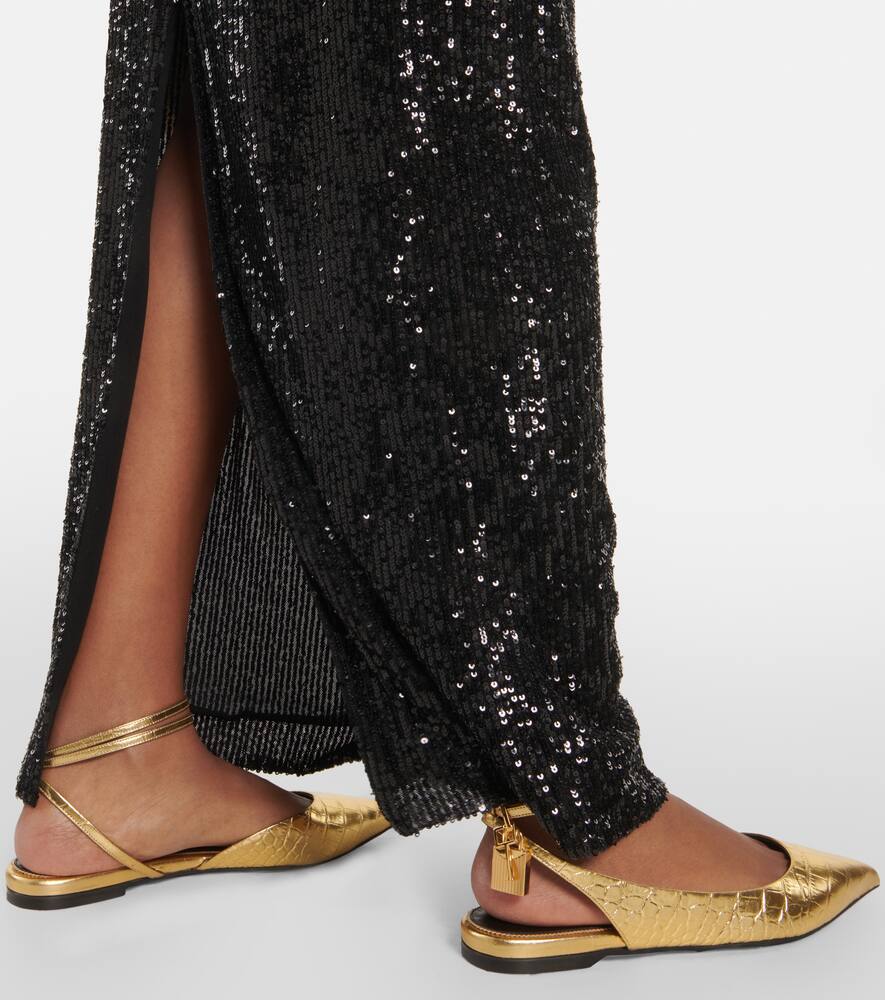 Tom Ford Padlock croc-effect ballet flats