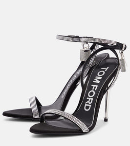 Tom Ford Padlock embellished satin sandals