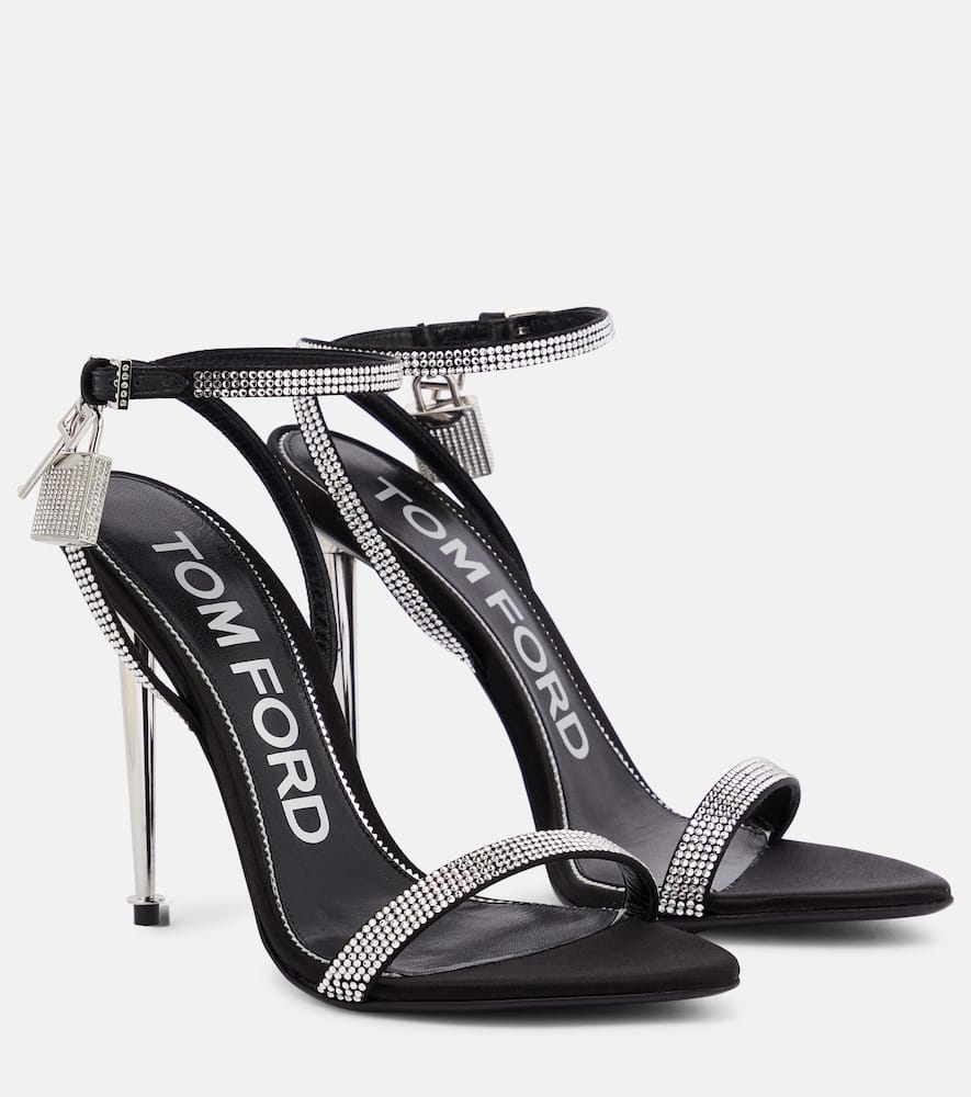 Tom Ford Padlock embellished satin sandals