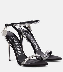 Tom Ford Padlock embellished satin sandals