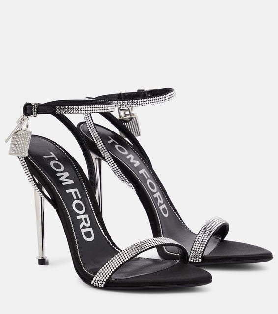 Tom Ford Padlock embellished satin sandals