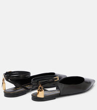 Tom Ford Padlock leather slingback flats