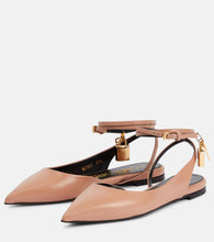 Tom Ford Padlock leather slingback flats