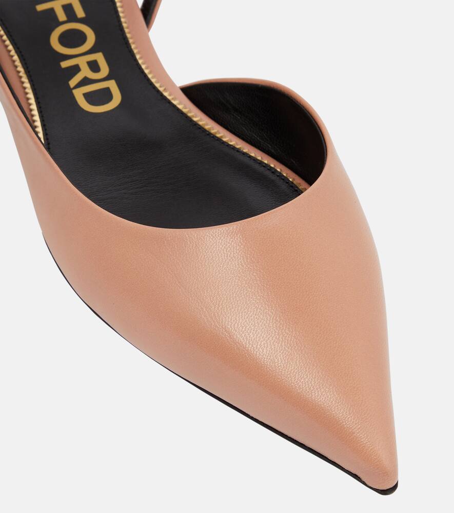 Tom Ford Padlock leather slingback flats