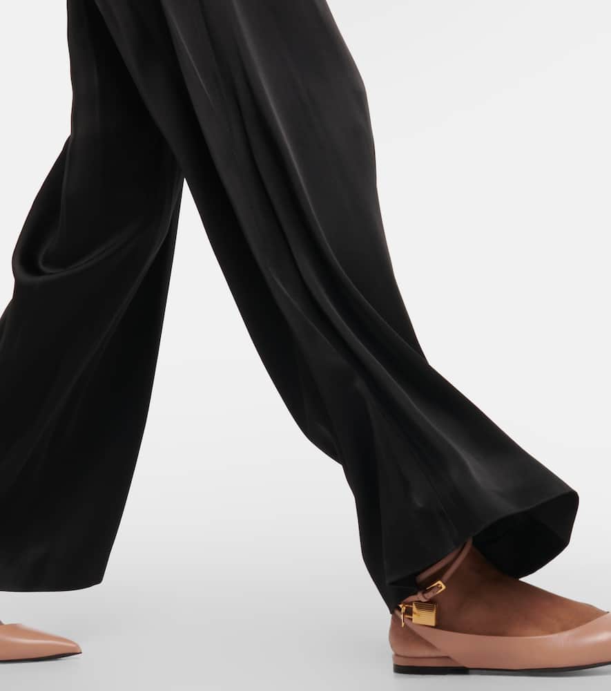Tom Ford Padlock leather slingback flats
