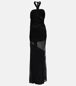 Tom Ford Paneled semi-sheer cutout gown