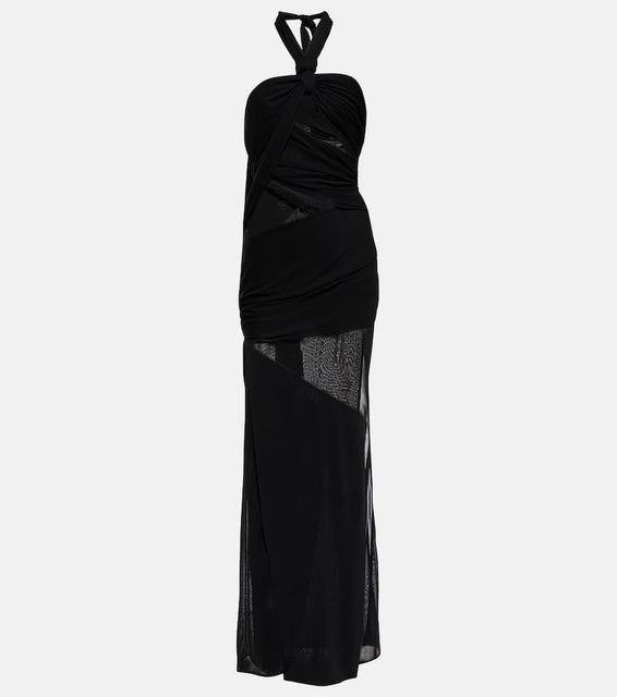 Tom Ford Paneled semi-sheer cutout gown