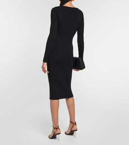 Tom Ford Ribbed-knit wool midi dress