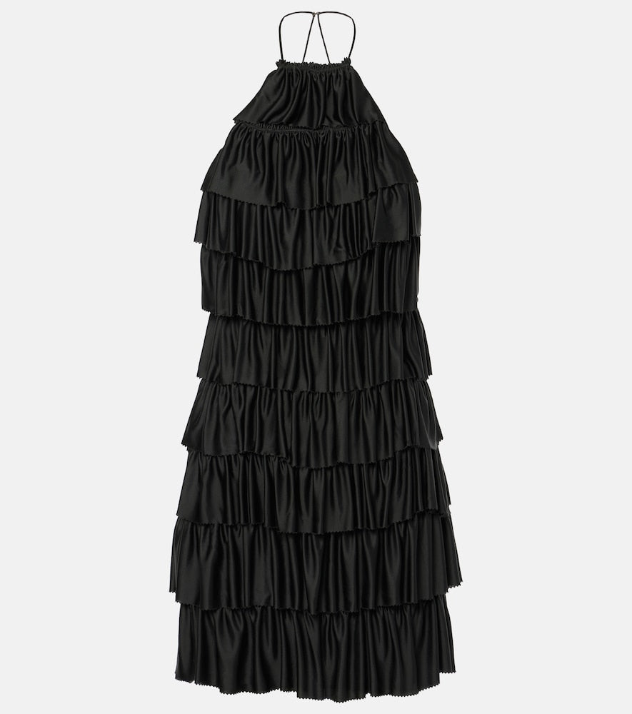 Tom Ford Ruffled halterneck minidress. Tom Ford 荷叶边露背迷你连衣裙