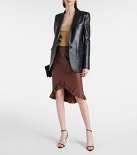 Tom Ford Ruffled leather midi skirt
