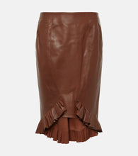 Tom Ford Ruffled leather midi skirt - Tom Ford 荷叶边皮革中长裙