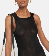 Tom Ford Satin-trimmed raffia-effect maxi dress