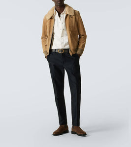 Tom Ford Shearling-trimmed suede blouson