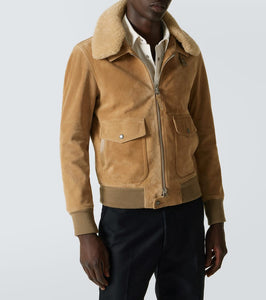 Tom Ford Shearling-trimmed suede blouson