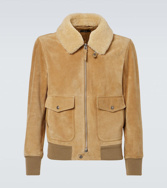 Tom Ford Shearling-trimmed suede blouson