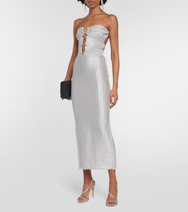 Tom Ford Sleeveless cutout metallic gown