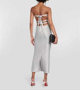 Tom Ford Sleeveless cutout metallic gown