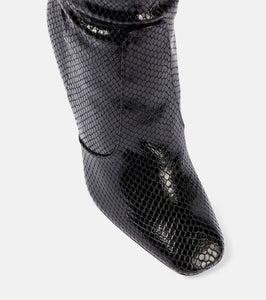 Tom Ford Snake-effect leather over-the-knee boots